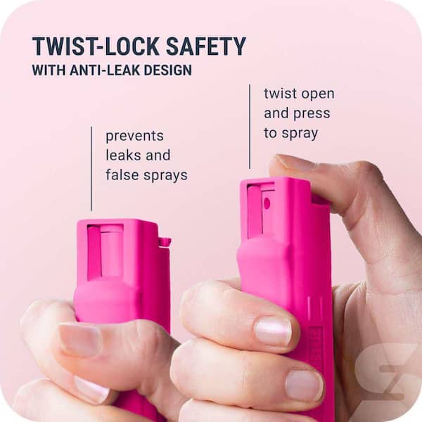 SABRE Pink Key Case Pepper Spray with Quick Release HC-NBCF-02