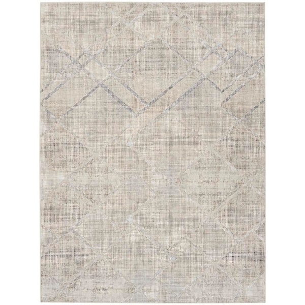 Iliana Grey 9 ft. x 12 ft. Diamond Contemporary Area Rug