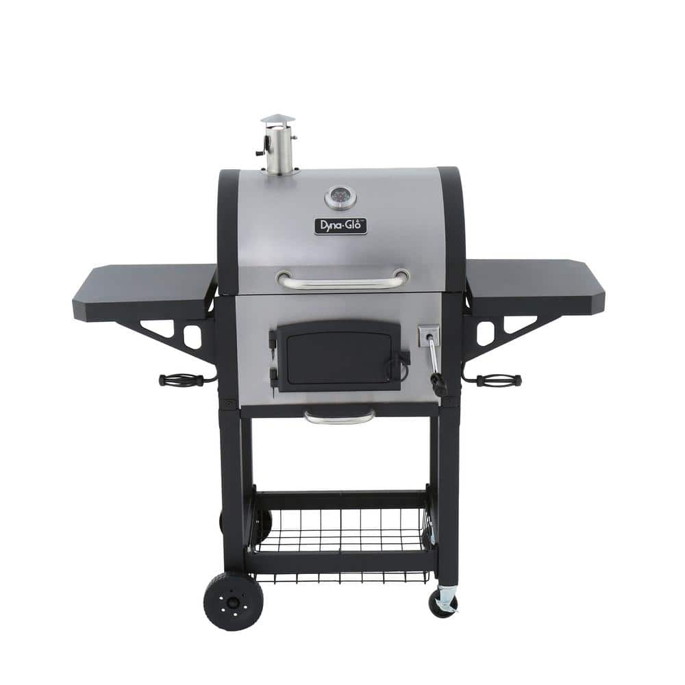 Heavy-Duty Compact Charcoal Grill in Black and Stainless Steel