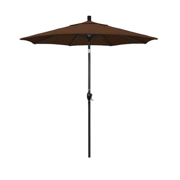 California Umbrella 7-1/2 ft. Aluminum Push Tilt Patio Market Umbrella in Teak Olefin