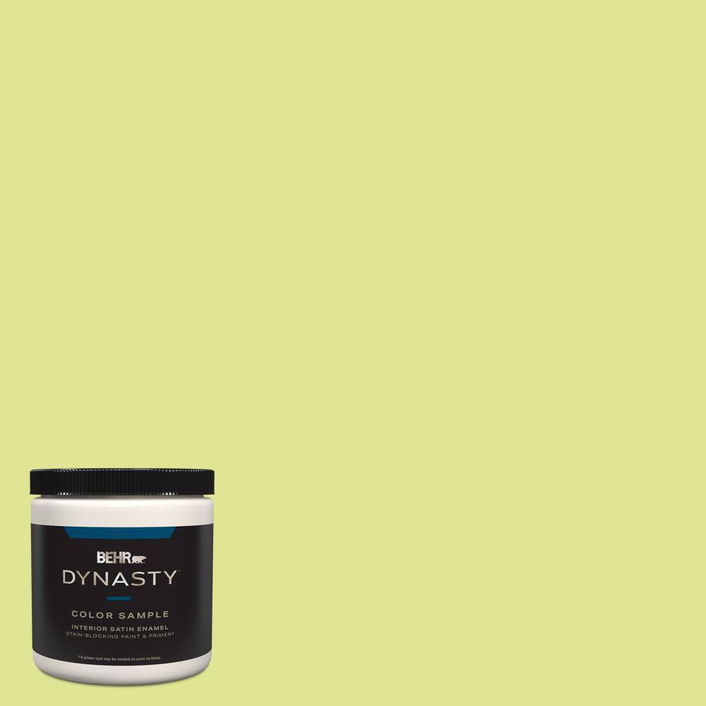 BEHR DYNASTY 8 oz. 410A3 Honeydew Satin Enamel StainBlocking Interior/Exterior Paint & Primer