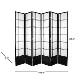 7 ft. Black 6-Panel Room Divider