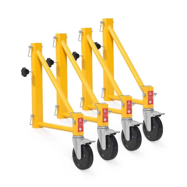 4-Pack Scaffold Outriggers, 1000 lbs. Total Load Capacity Baker-Style Scaffolding Accessory with Swivel Casters