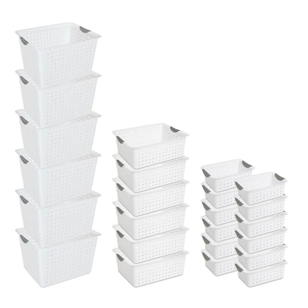 Sterilite 16228012 Small Ultra Plastic Storage Organizer Basket, White (24  Pack), 1 Piece - Foods Co.