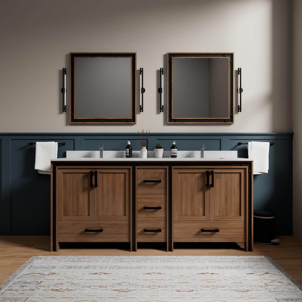 Ziva 80 in W x 22 in D Rustic Barnwood Double Bath Vanity without Top price history on PriceWatchPro