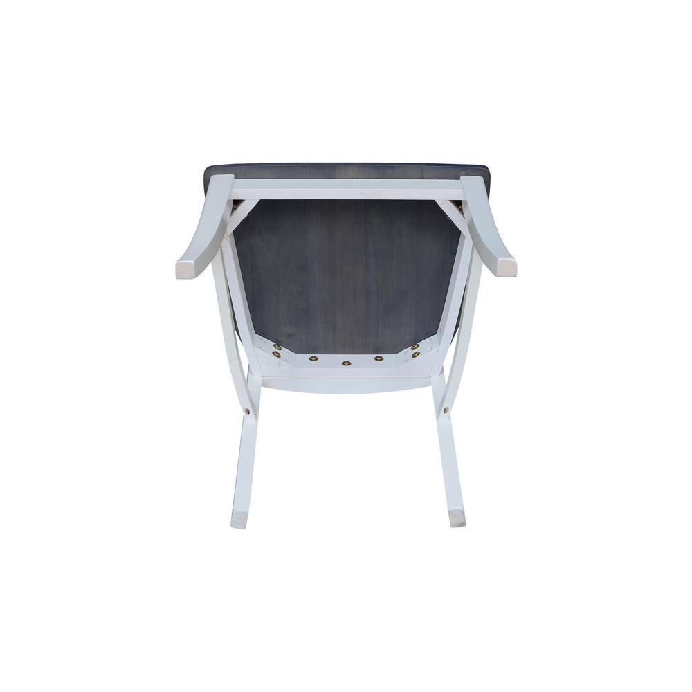 Heather Gray and White Solid Parawood High Side Chair