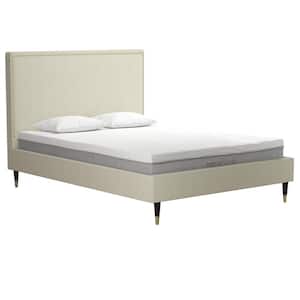 Audrey Ivory Velvet Full Size Upholstered Bed