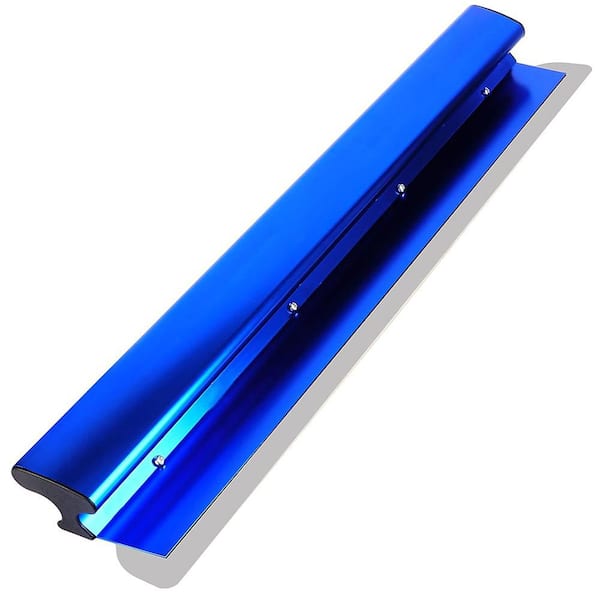 KIWDZFU 22 in. Stainless Steel Drywall Skimming Blade with Rounded Edge and Ergonomic Grip for Smoothing and Knockdown