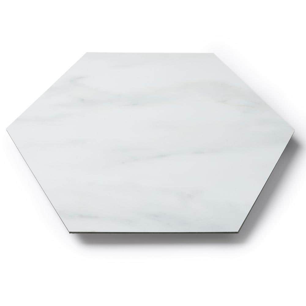 Light Gray Hexagon Vinyl Tile Flooring with Urethane Ceramic Protection