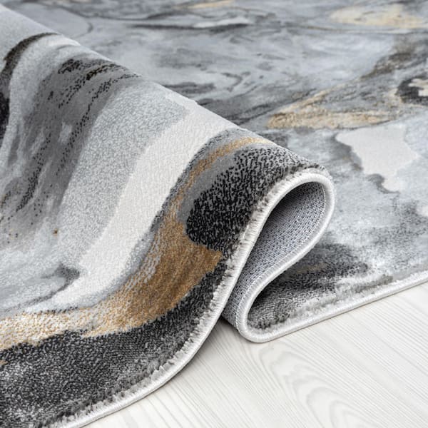 Regal Grey 4 ft. x 6 ft. Modern Polypropylene Area Rug