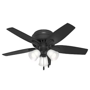 Newsome 42 in. Indoor Matte Black Ceiling Fan with Light Kit Included