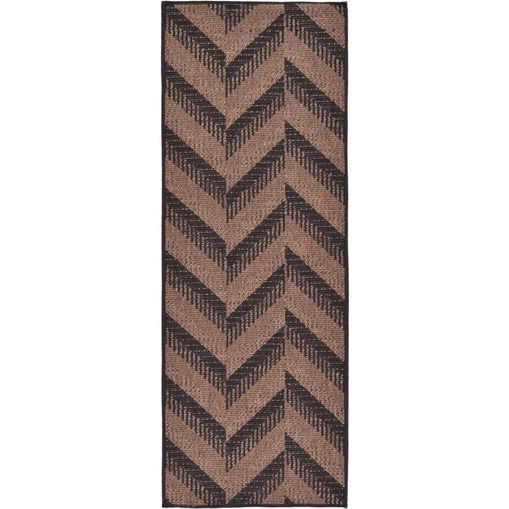 Outdoor Chevron Brown 2' 2 x 6' 0 Runner Rug price history on PriceWatchPro