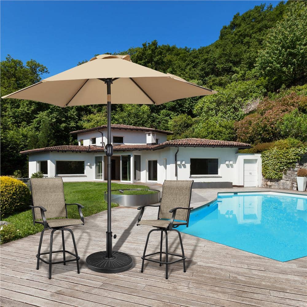 Black Metal Outdoor Patio Umbrella Base Stand