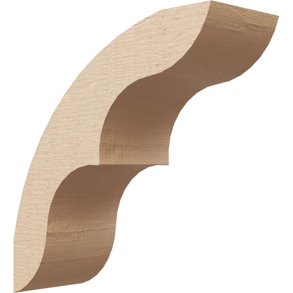 Ekena Millwork 5 in. x 14 in. x 14 in. Ozark Rough Cedar Woodgrain Timberthane Polyurethane Knee Brace, Primed