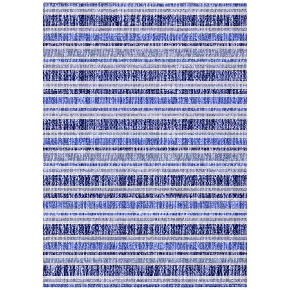 HomeRoots Blue 3 ft. x 5 ft. Woven Striped Polyester Rectangle Indoor ...