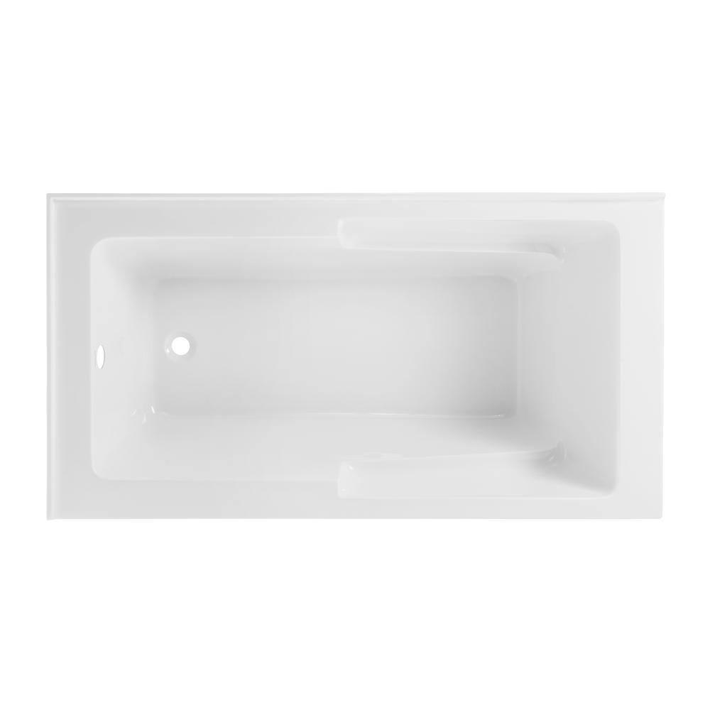 Claire 60" White Acrylic Alcove Bathtub with Corner Apron