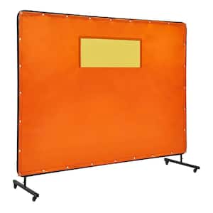 Welding Screen with Frame 6 ft. x 8 ft. Welding Curtain Screens Flame-Resistant Vinyl Welding Protection Yellow Screen