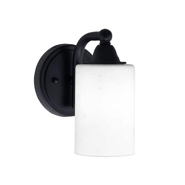 Unbranded Madison 4 in. 1-Light Matte Black Wall Sconce with Standard Shade