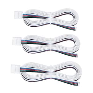 48 in. Tape to Wire RGB+W LED Connector Cord (3-Pack)