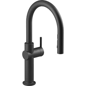 Crue Single-Handle Touchless Pull-Down Sprayer Kitchen Faucet in Matte Black