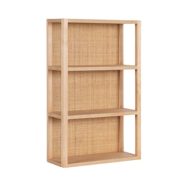 Kate and Laurel Ori 19 in. W x 7 in. D Natural Wood Decorative Wall Shelf