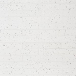 Fusion Brick White 2.48 in. x 15.74 in. Natural Terrazzo Cement Subway Wall Tile (5.38 sq. ft./Case)