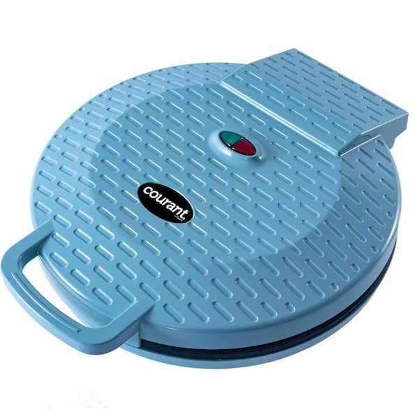12 in. Teal Pizza Maker Electric Countertop Oven and Griddle Indoor Gr