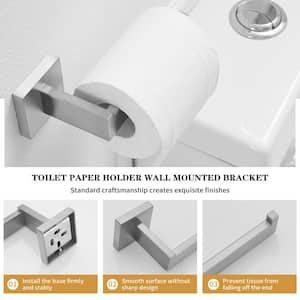 Wall Mounted Toilet Paper Holder in Brushed Nickel