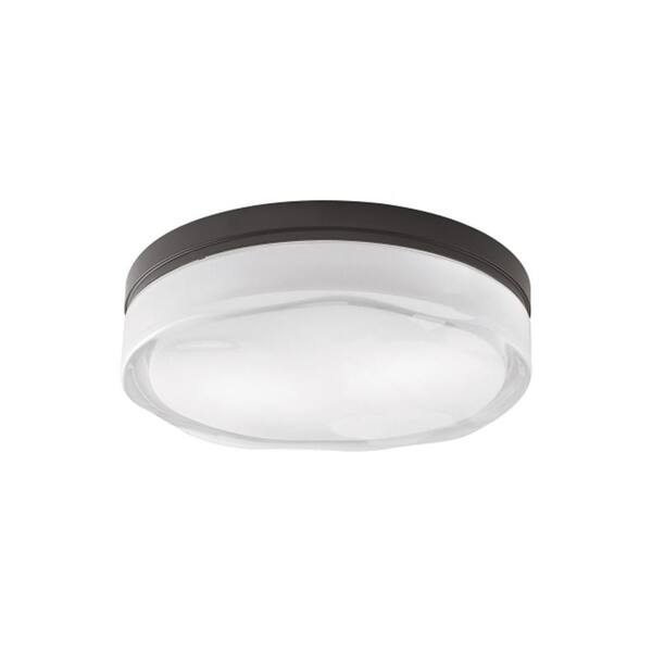 Generation Lighting Fluid Round 11 in. 1-Light Antique Bronze LED Flush Mount