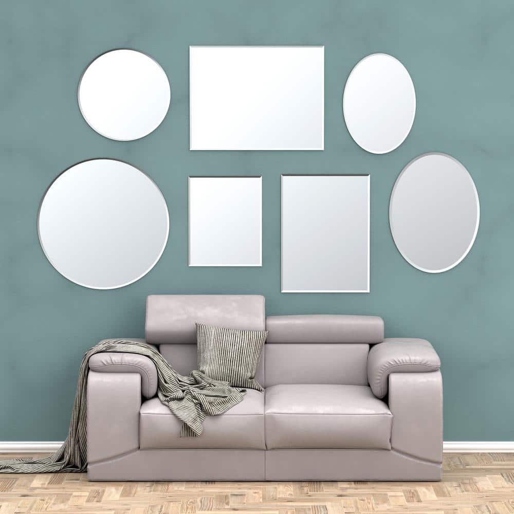 Frameless Oval 26.5" Clear Glass Bathroom Mirror