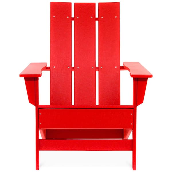DUROGREEN Aria Bright Red Recycled Plastic Modern Adirondack Chair