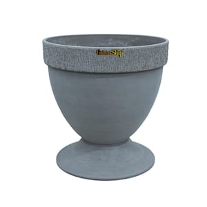 Drizzle Urn 17.7 in. W x 18.1 in. H Light Grey Indoor/Outdoor Resin Decorative Planter 1-Pack