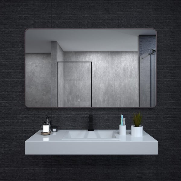 niveal 60 in. W x 36 in. H Rectangular Framed Wall Bathroom Vanity Mirror in Oil Rubbed Bronze