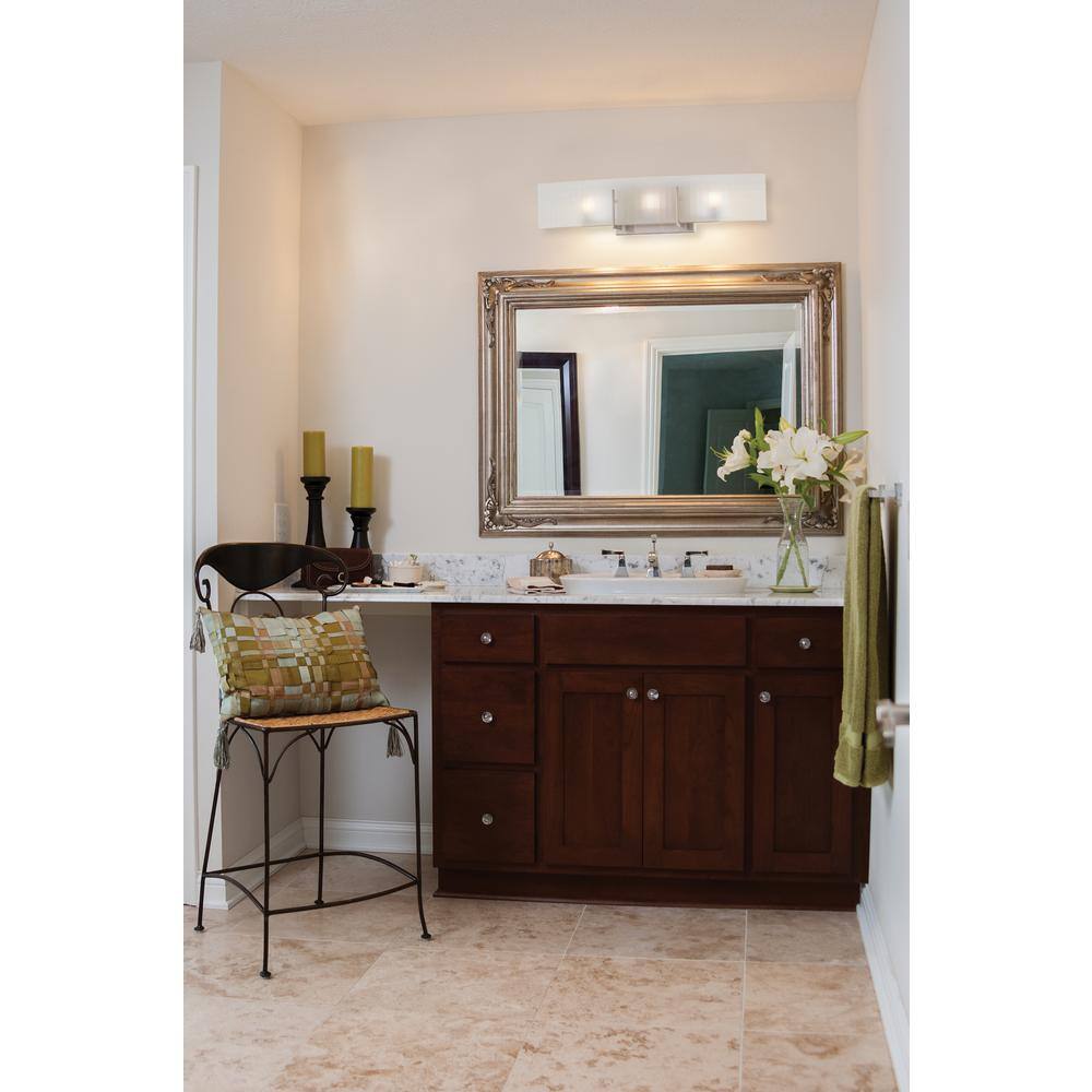 Nuvo Yogi 24" Nickel 3-Light Halogen Vanity Fixture
