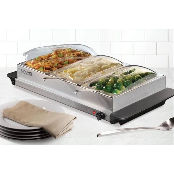 Nostalgia 3-Station Buffet Server and Warming Tray