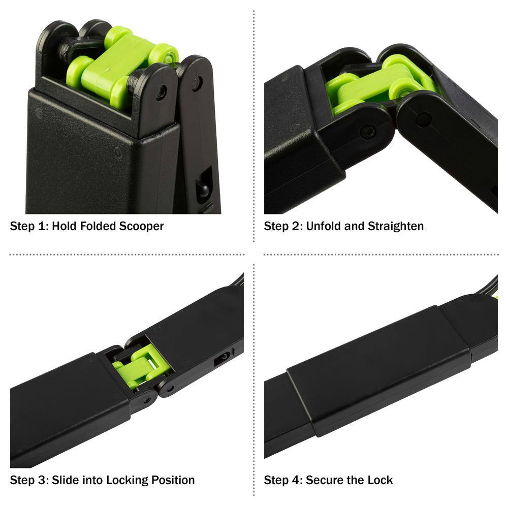 Green Foldable Long-Handled Pet Pooper Scooper