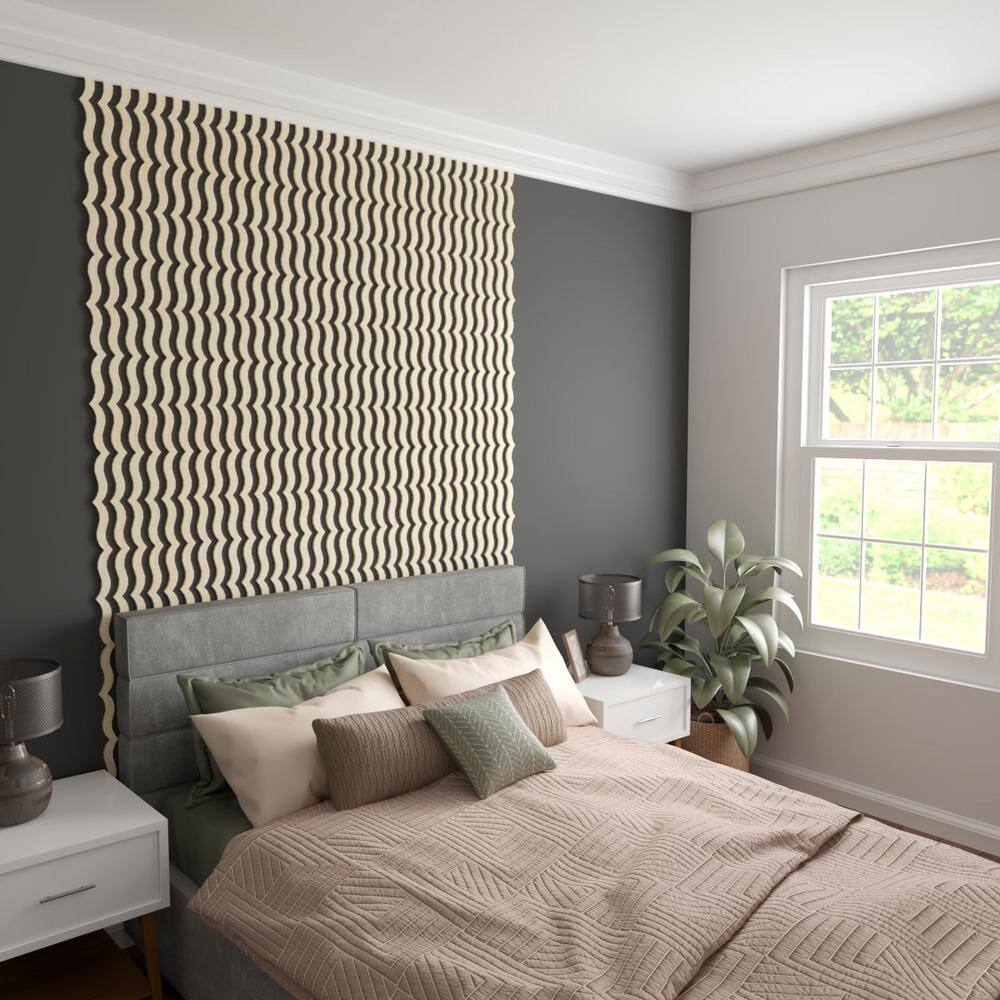 Birch Wood Decorative Slat Wall Panel Kit, 47" Height