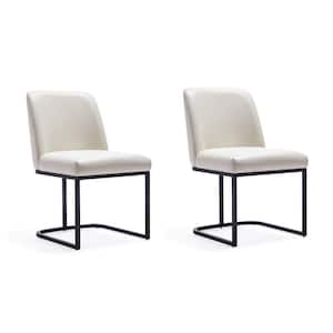 Serena Cream Faux Leather Dining Chair (Set of 2)