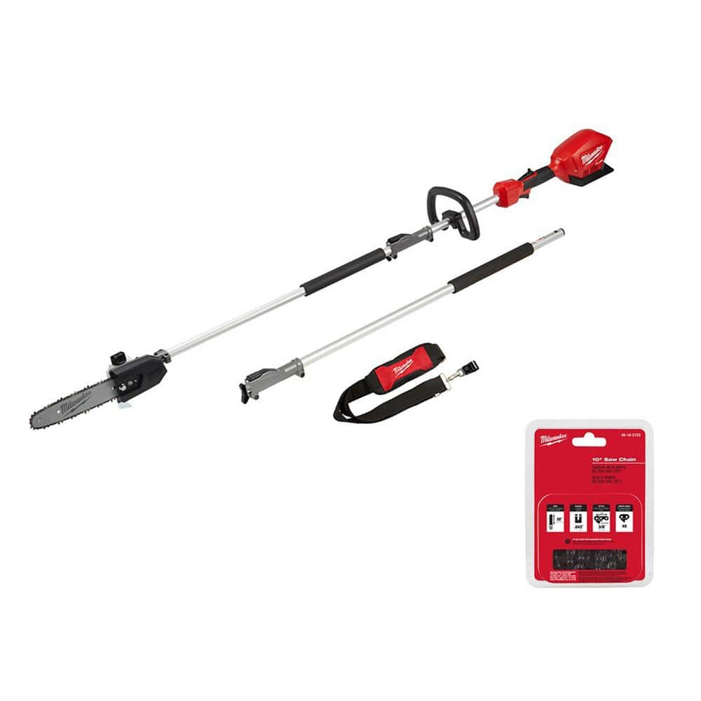 M18 FUEL 10 in. 18V Lithium-Ion Brushless Electric Cordless Pole Saw with Attachment Capability with 10 in. Saw Chain -  Milwaukee, 2825-20PS-2723