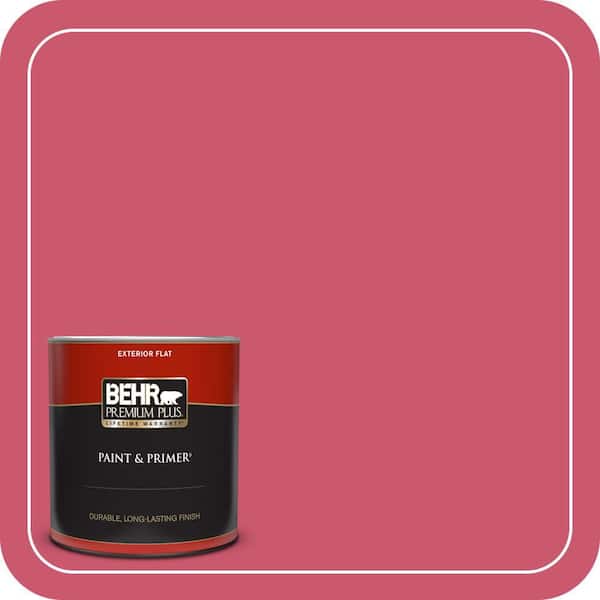 BEHR PREMIUM PLUS 1 qt. #T11-15 Pinkelicious Flat Exterior Paint & Primer