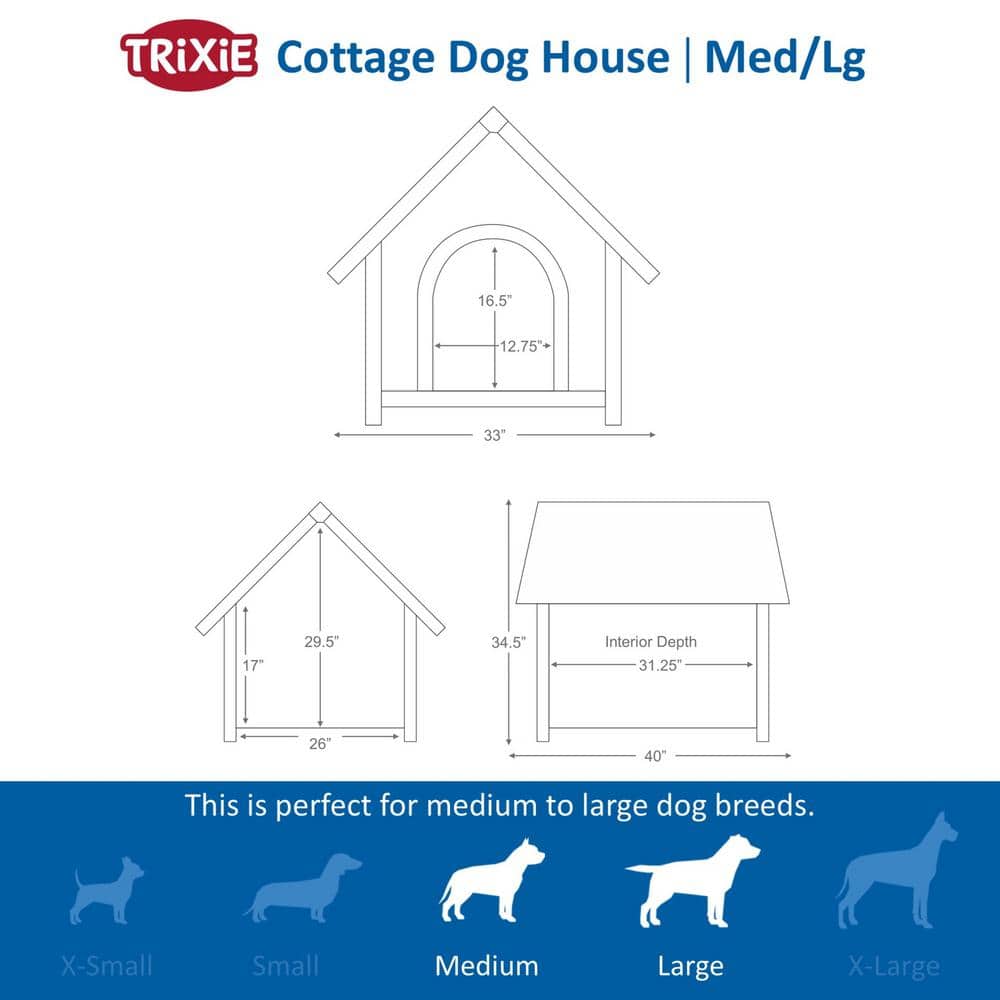 Large Weatherproof Pine Raised Floor Dog House