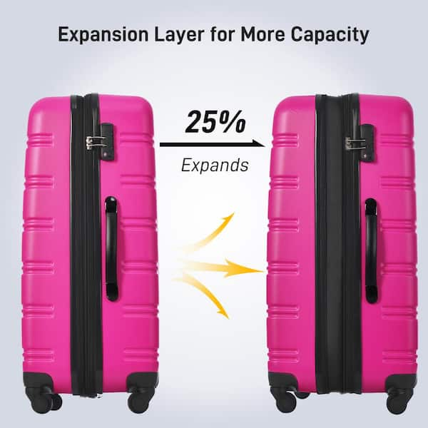 Amazon.com | 3 Piece Luggage with TSA Lock ABS Durable Lightweight Suitcase  with Hooks, Spinner Wheels Cross Stripe Luggage Sets 20in/24in/28in |  Luggage Sets