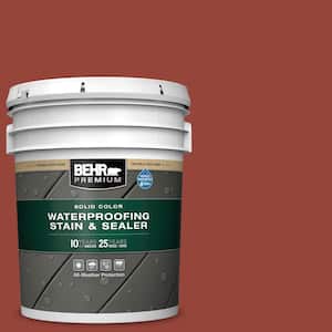 5 gal. #PPU2-17 Morocco Red Solid Color Waterproofing Exterior Wood Stain and Sealer