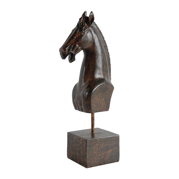 A & B Home 16.5 in. Horse Head Dark Bronze