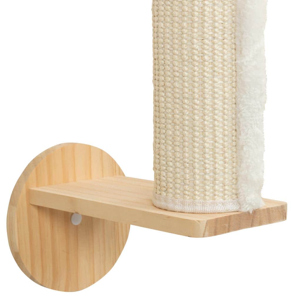 Natural Wall Mounted Sisal Cat Scratching Post with Ledge