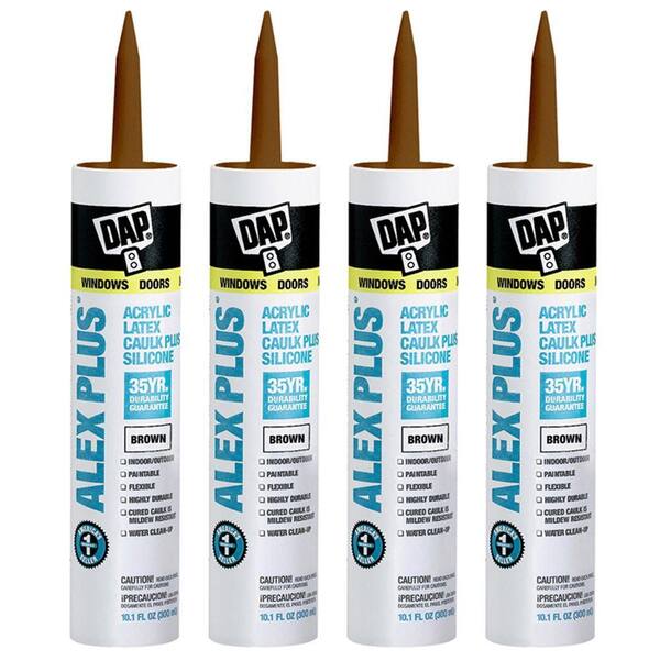 DAP Alex Plus 10.1 oz. Brown Caulk (4-Pack)-DISCONTINUED