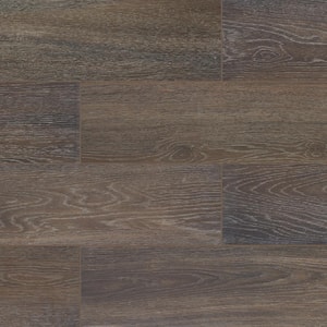Emerson Wood Brazilian Walnut 4 in. x 8 in. Color Body Porcelain Floor and Wall Sample Tile