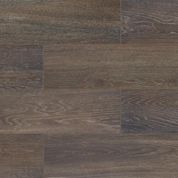 Daltile Emerson Wood Brazilian Walnut 4 in. x 8 in. Color Body Porcelain Floor and Wall Sample Tile