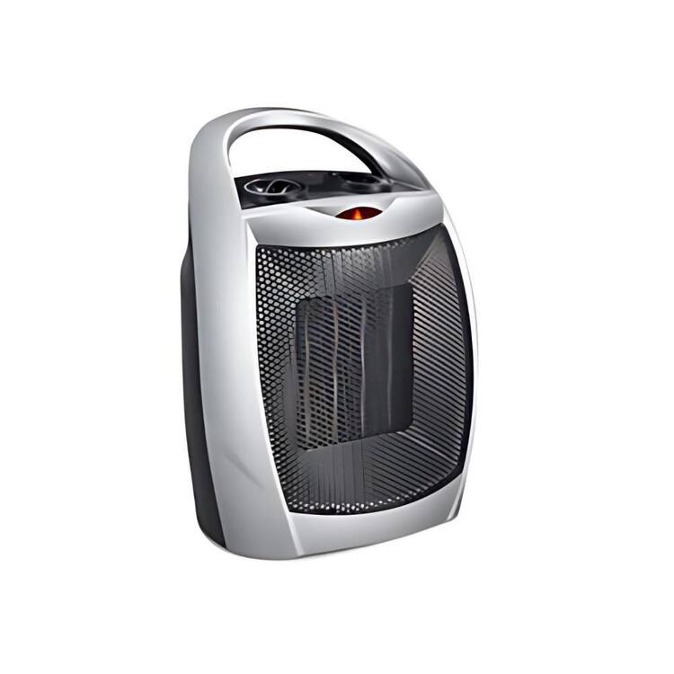 R.W.FLAME 1,500-Watt Compact Indoor Small Ceramic Electric Heater with Adjustable Thermostat and Carry Handle, Sliver