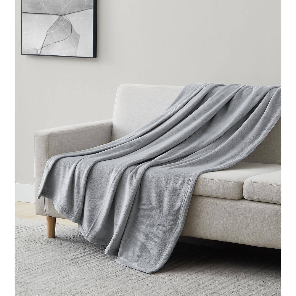 SOUTHSHORE FINE LINENS Waffle Gray 100% Cotton Throw Blanket BL-WFL-GRY-THR  - The Home Depot